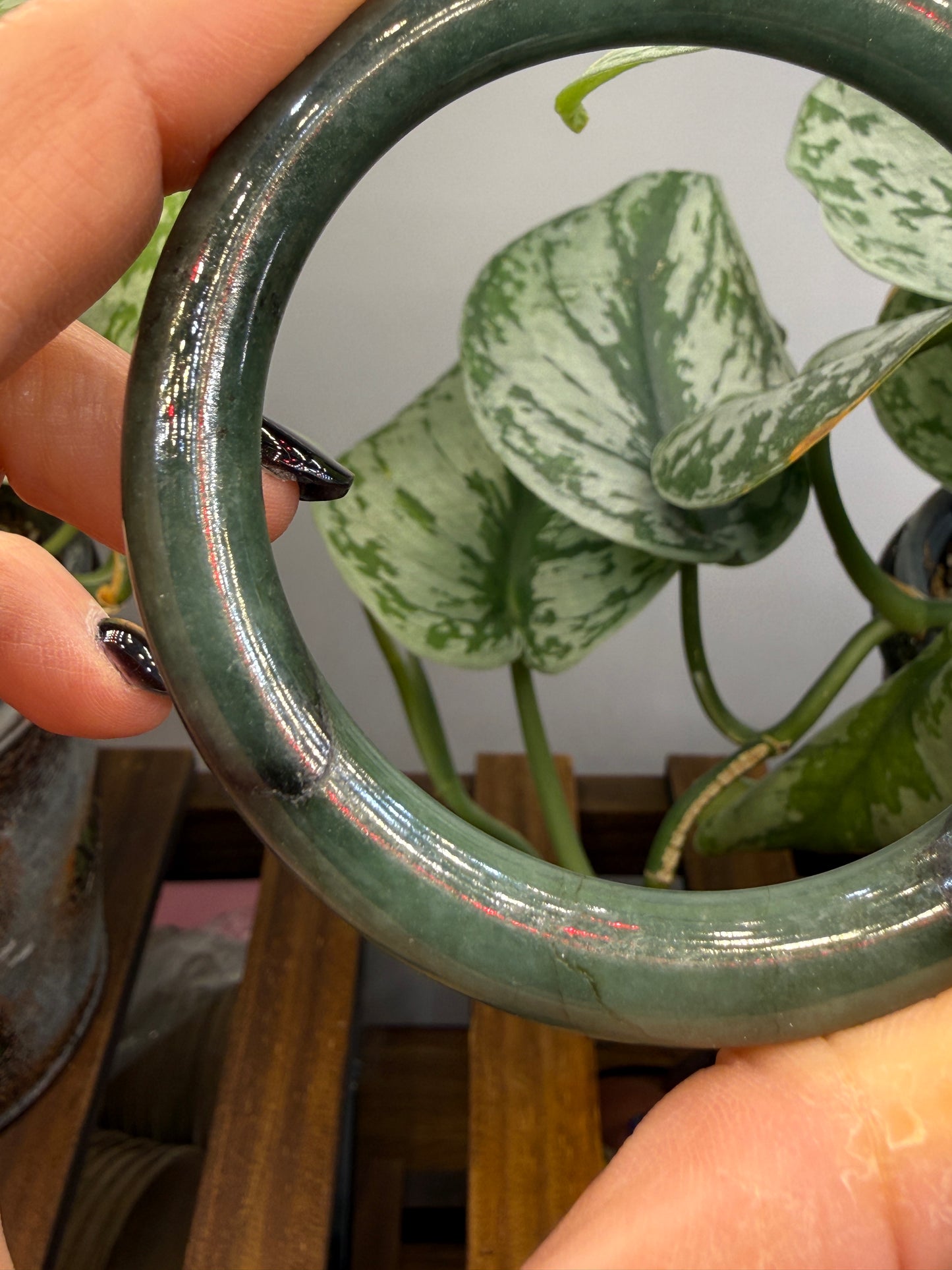 Burmese Jade Bangle – 8mm Wide – 58mm Diameter (Small)