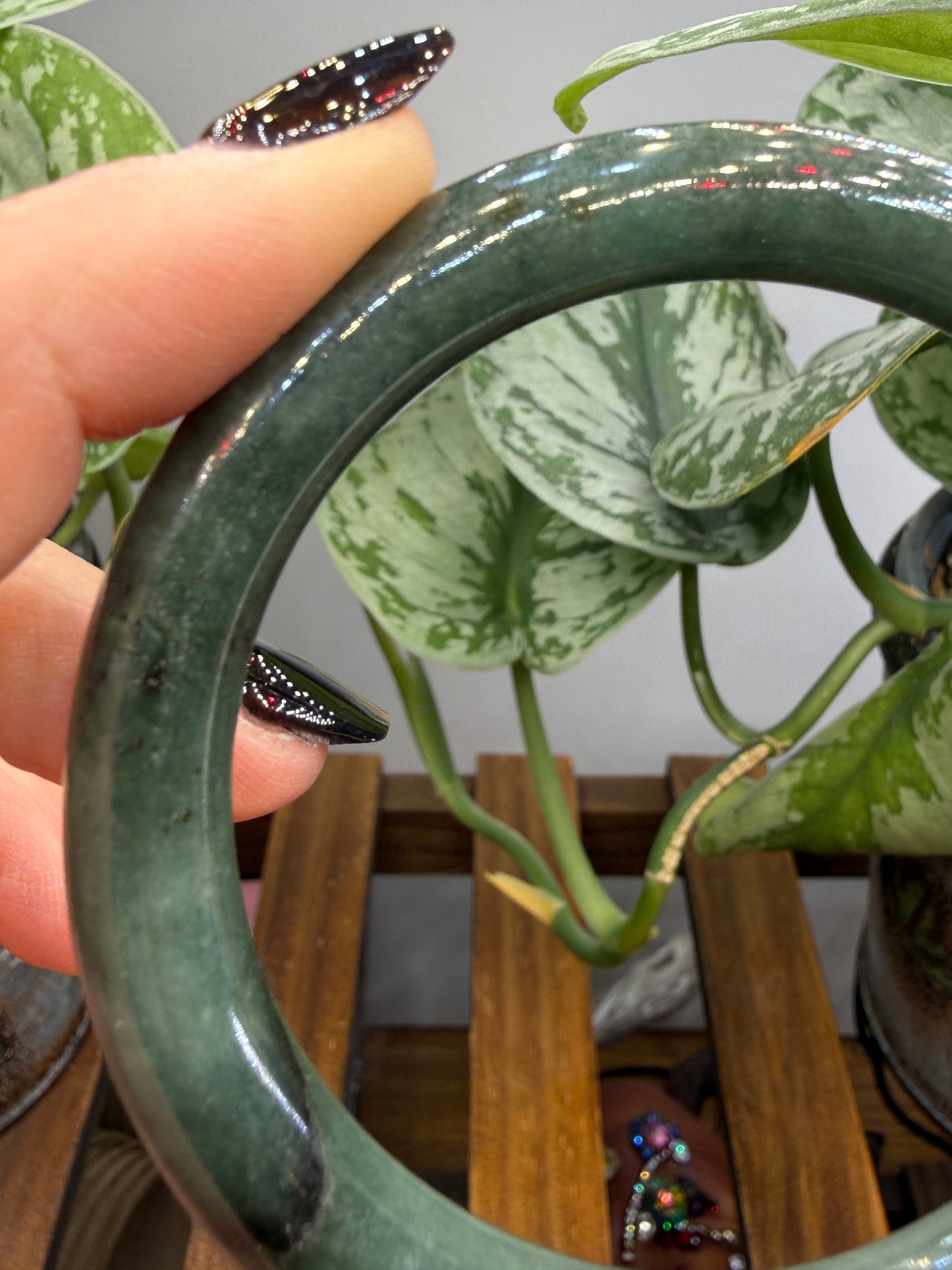 Burmese Jade Bangle – 8mm Wide – 58mm Diameter (Small)