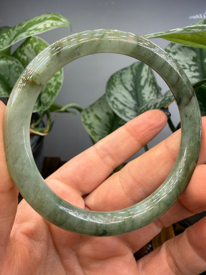 Burmese Jade Bangle – 8mm Wide – 57mm Diameter (Small)