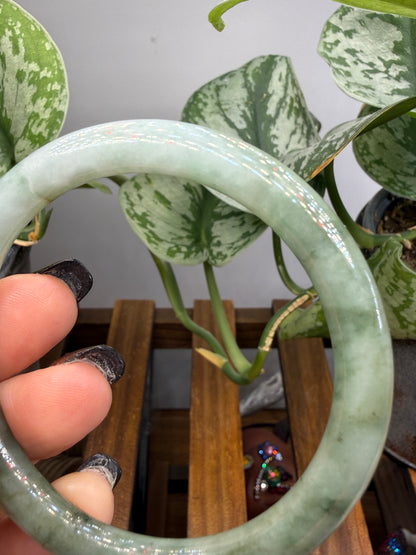Burmese Jade Bangle – 8mm Wide – 57mm Diameter (Small)