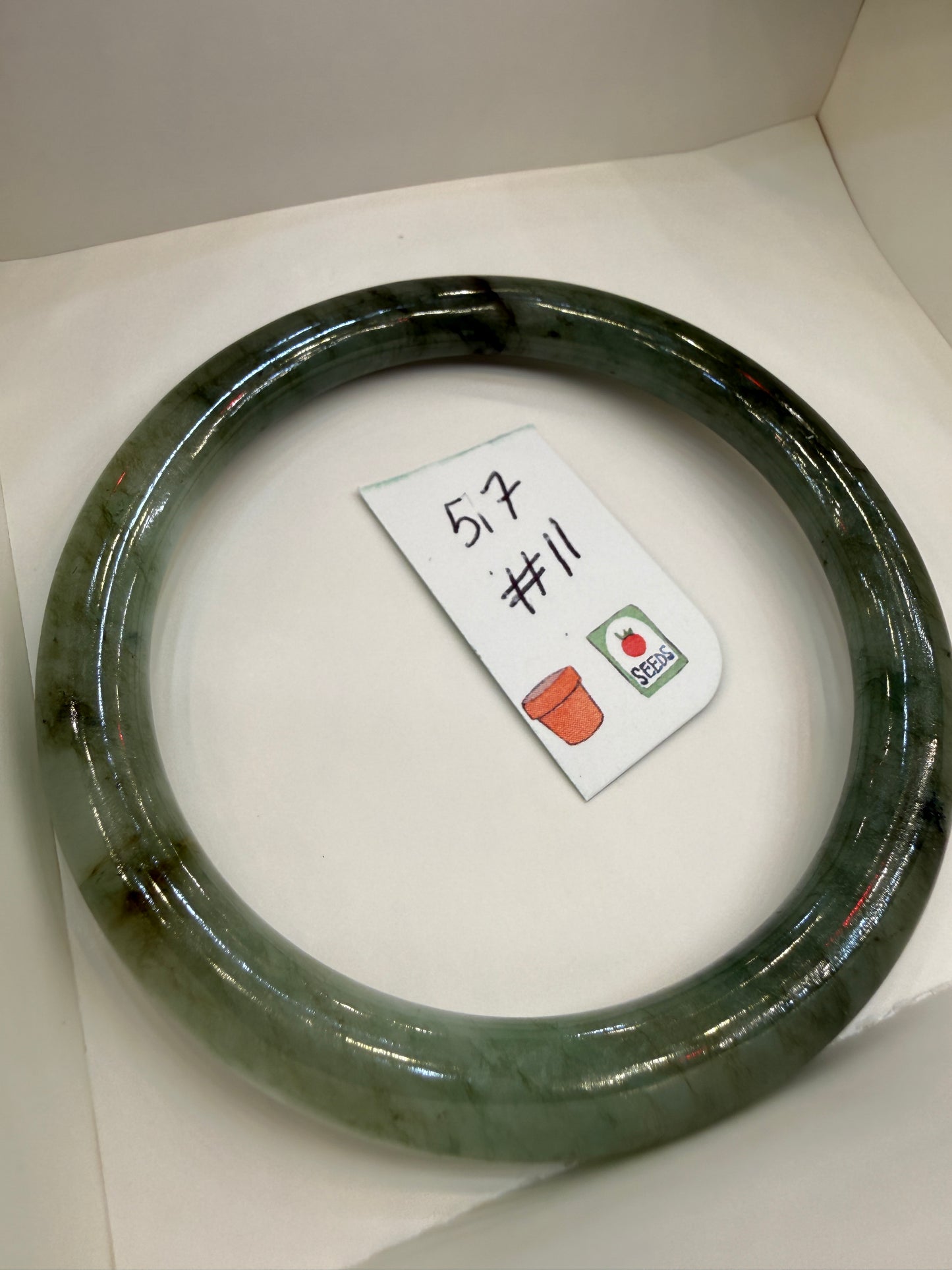Burmese Jade Bangle – 8mm Wide – 57mm Diameter (Small)