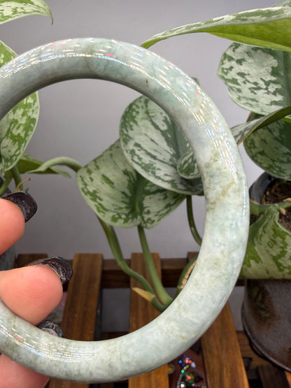 Burmese Jade Bangle – 8mm Wide – 61mm Diameter (Medium)