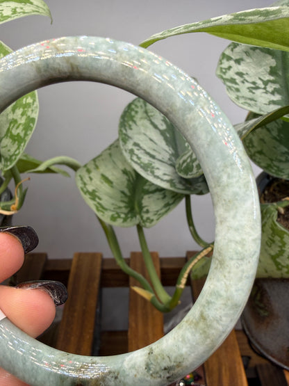 Burmese Jade Bangle – 8mm Wide – 61mm Diameter (Medium)