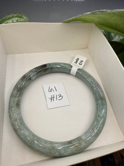 Burmese Jade Bangle – 8mm Wide – 61mm Diameter (Medium)