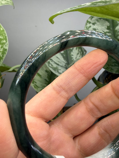 Burmese Jade Bangle – 8mm Wide – 57mm Diameter (Small)