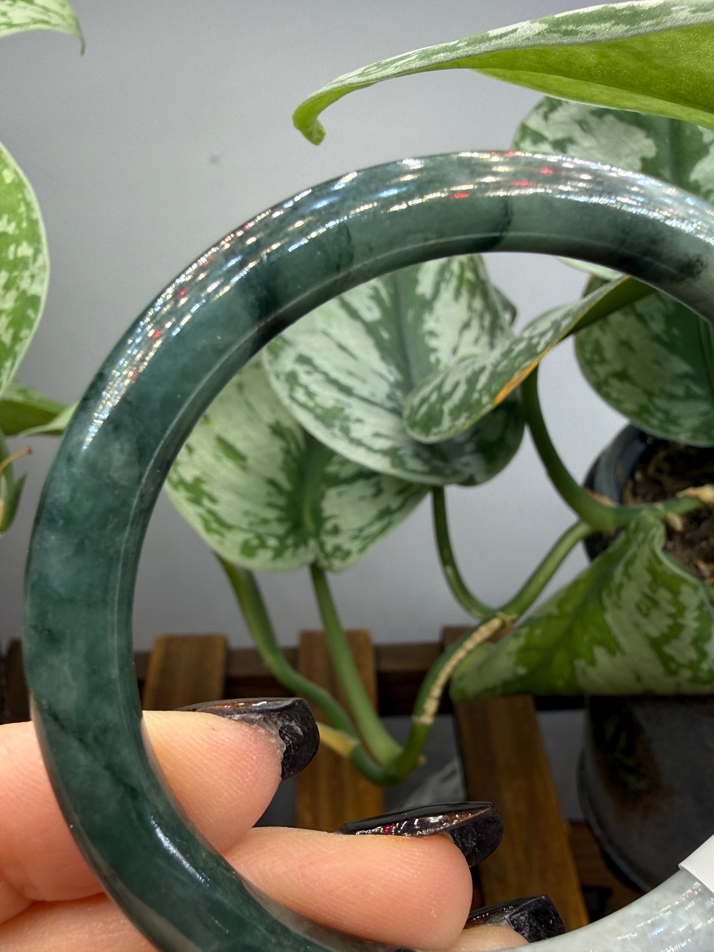 Burmese Jade Bangle – 8mm Wide – 57mm Diameter (Small)