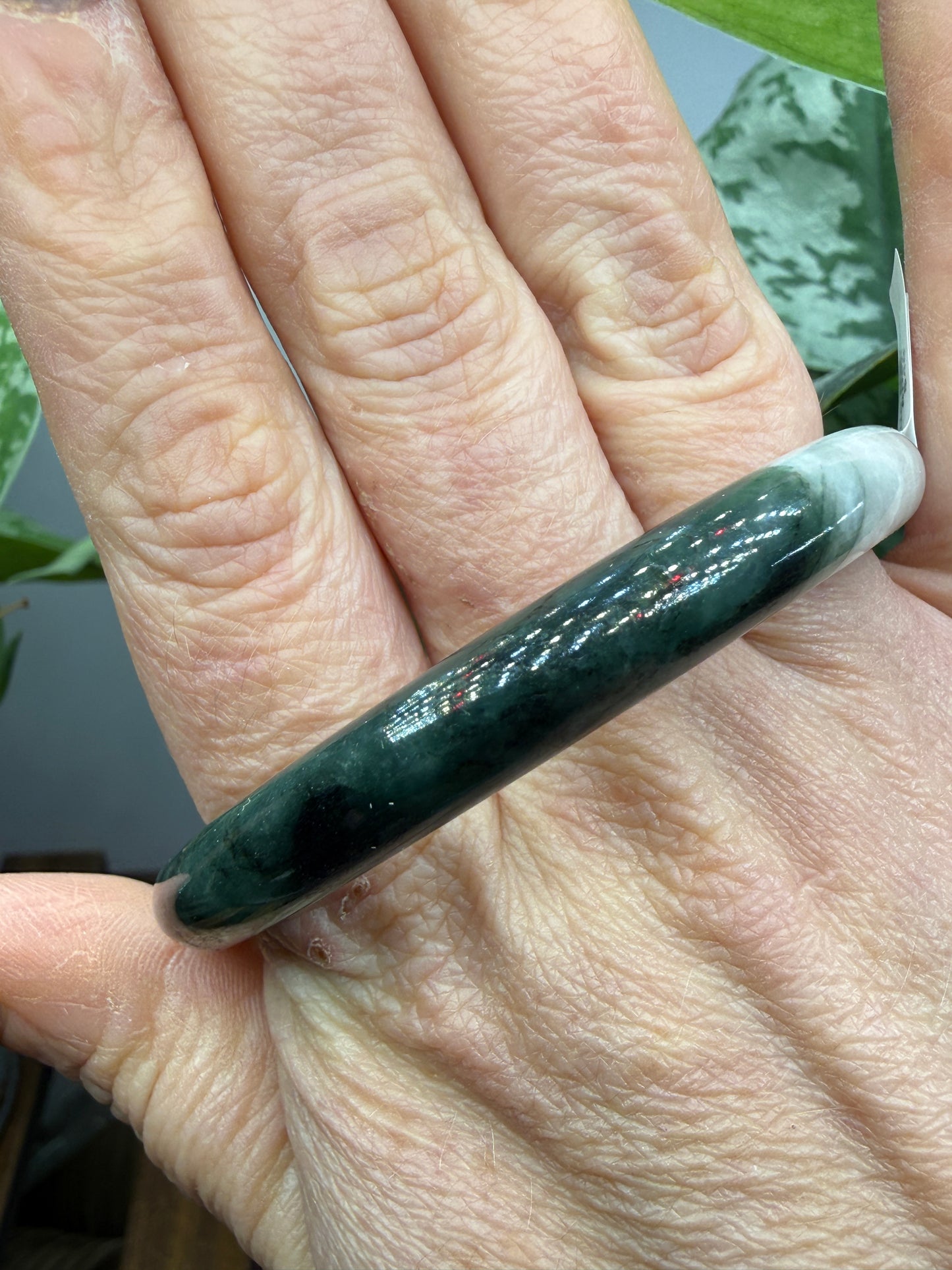 Burmese Jade Bangle – 8mm Wide – 57mm Diameter (Small)