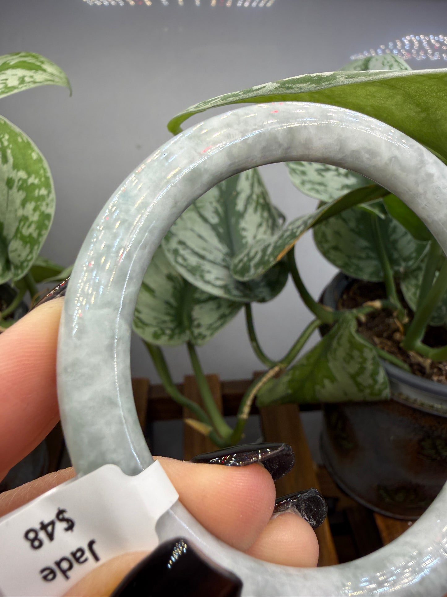 Burmese Jade Bangle – 8mm Wide – 60mm Diameter (Medium)