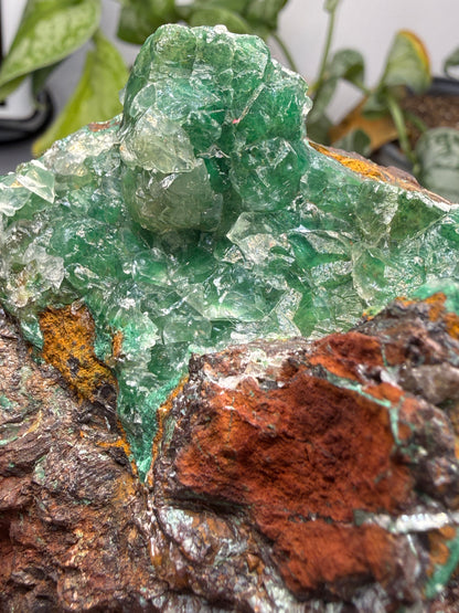 Calcite over Malachite- Old Dominion Mine, Globe, Gila County, Arizona, USA