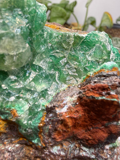 Calcite over Malachite- Old Dominion Mine, Globe, Gila County, Arizona, USA