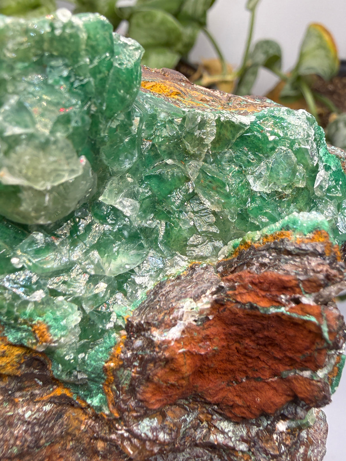 Calcite over Malachite- Old Dominion Mine, Globe, Gila County, Arizona, USA