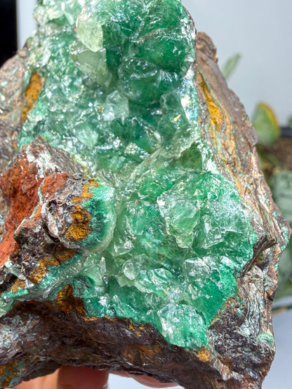 Calcite over Malachite- Old Dominion Mine, Globe, Gila County, Arizona, USA