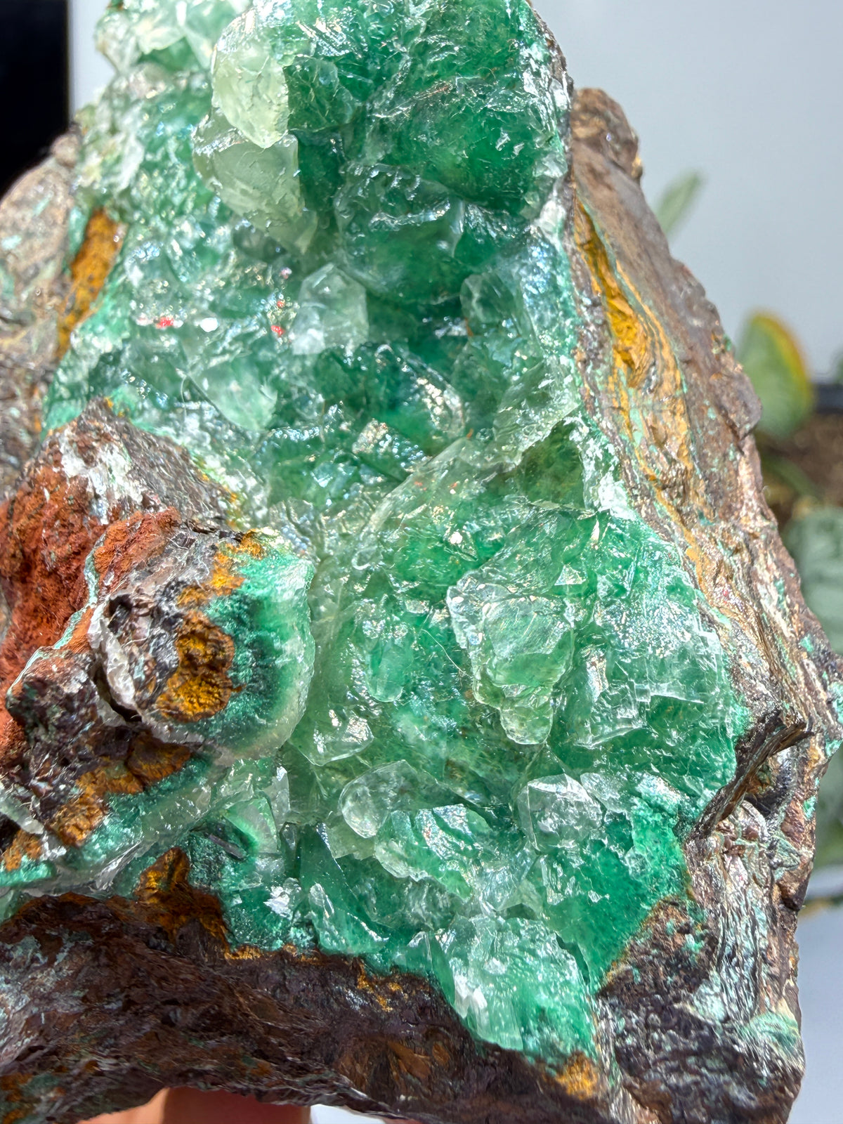 Calcite over Malachite- Old Dominion Mine, Globe, Gila County, Arizona, USA