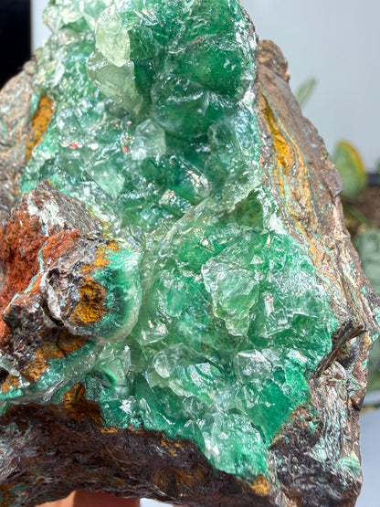 Calcite over Malachite- Old Dominion Mine, Globe, Gila County, Arizona, USA