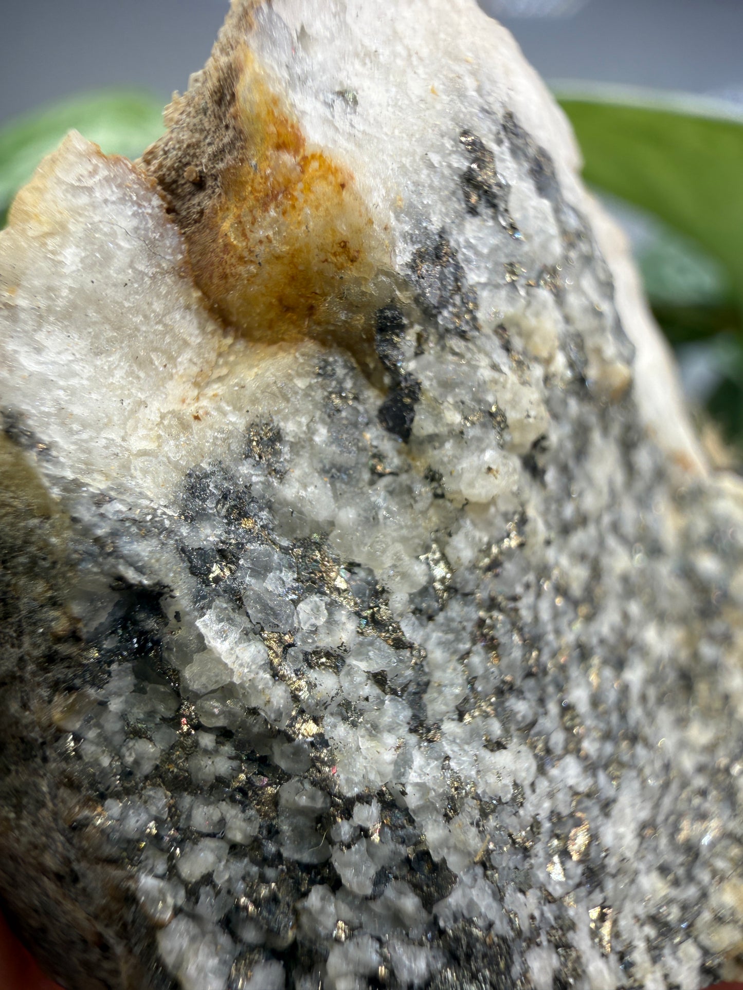 Altaite on Quartz- Saguache County, Colorado, USA
