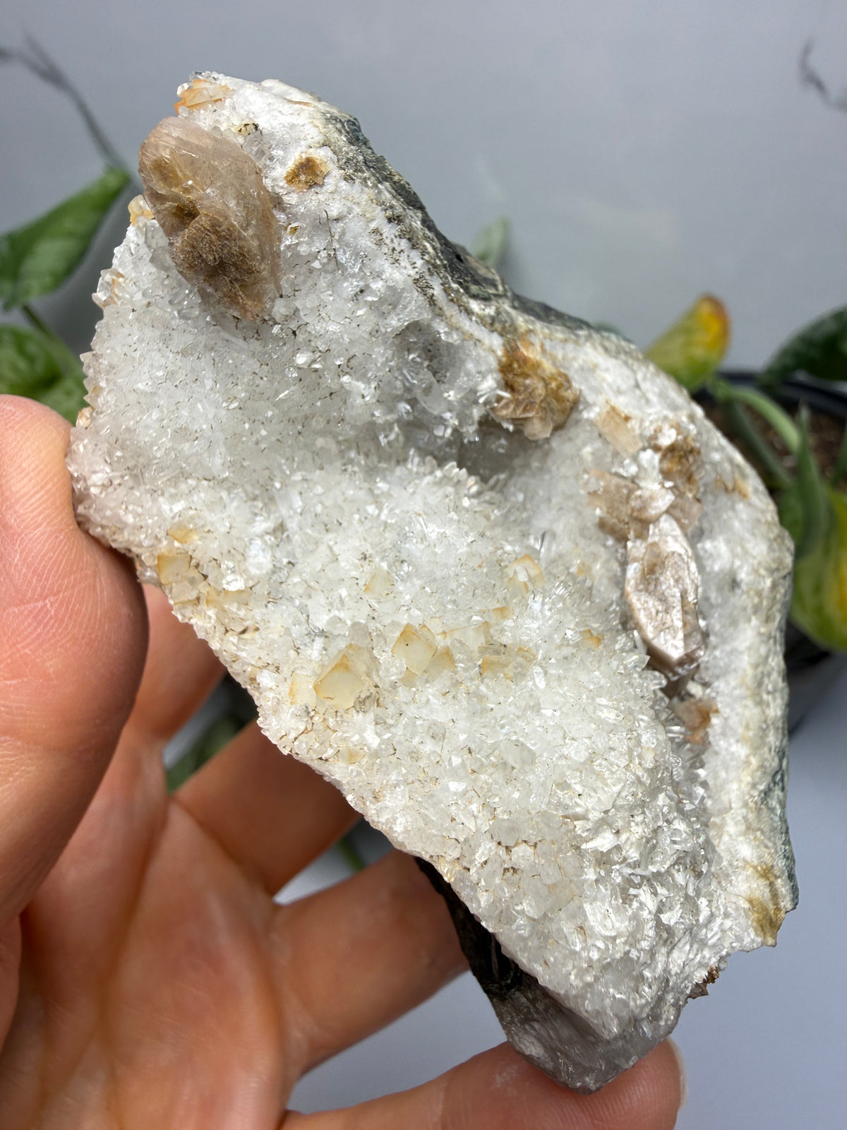Heulandite on Quartz- Paterson, Passaic County, New Jersey, USA