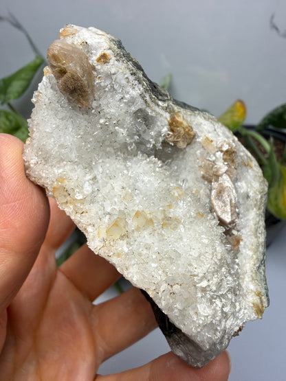 Heulandite on Quartz- Paterson, Passaic County, New Jersey, USA