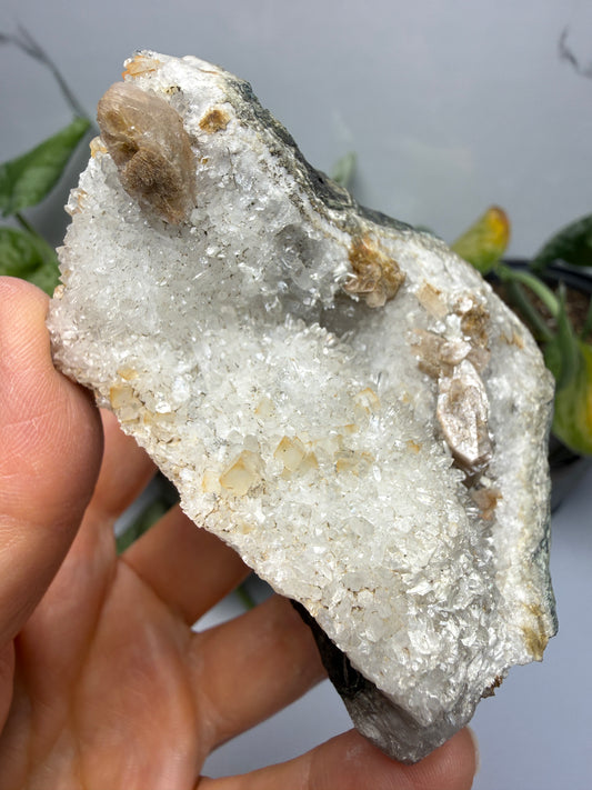 Heulandite on Quartz- Paterson, Passaic County, New Jersey, USA
