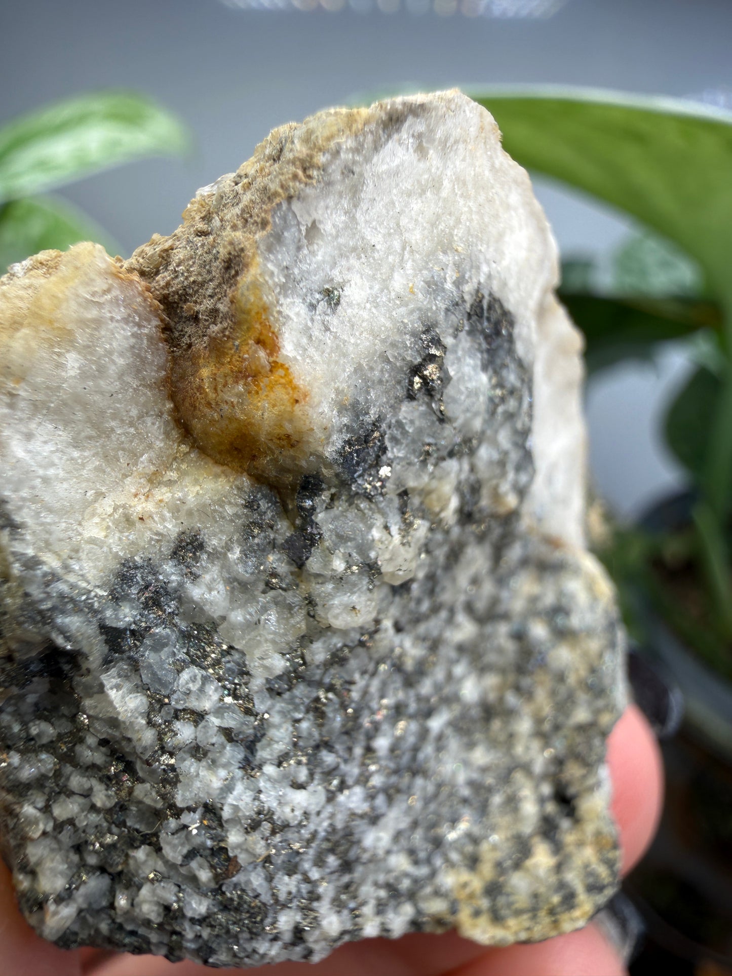 Altaite on Quartz- Saguache County, Colorado, USA