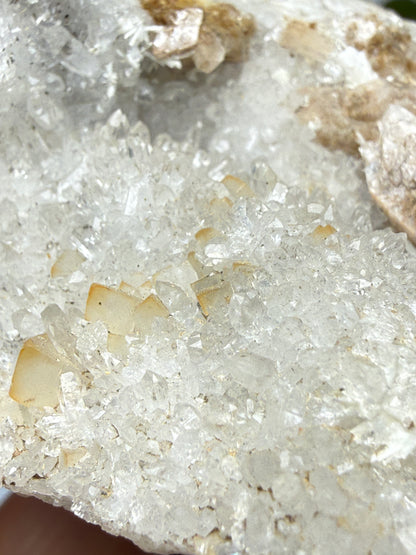 Heulandite on Quartz- Paterson, Passaic County, New Jersey, USA