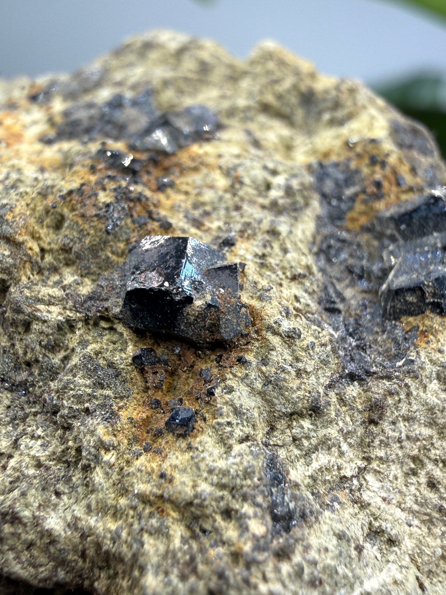 Melanite (Black Andradite Garnet)- California, USA