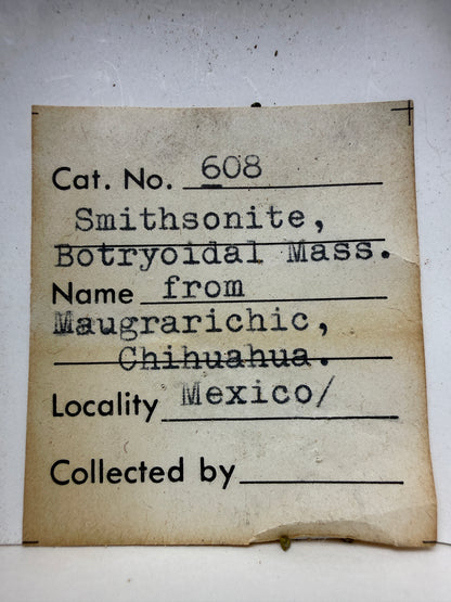 Smithsonite- Maguarichic, Chihuahua, Mexico (historically attributed)/Santa Eulalia (modern attribution)