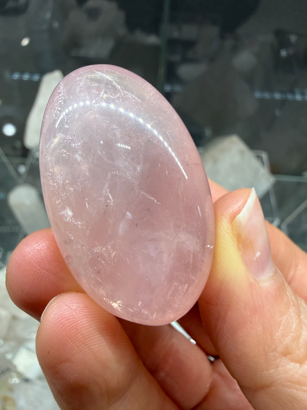 Rose Quartz Palm Stone- Brazil