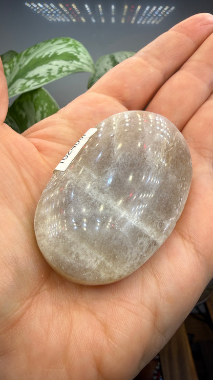 White Moonstone Palm Stone