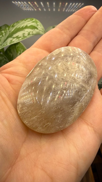 White Moonstone Palm Stone