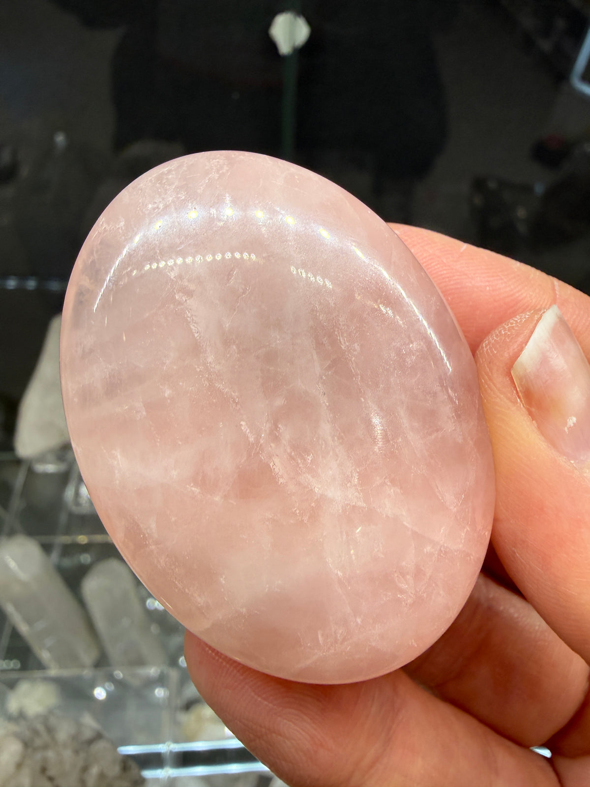Rose Quartz Palm Stone- Brazil