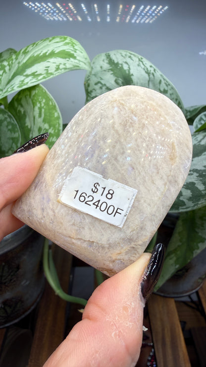 White Moonstone Palm Stone