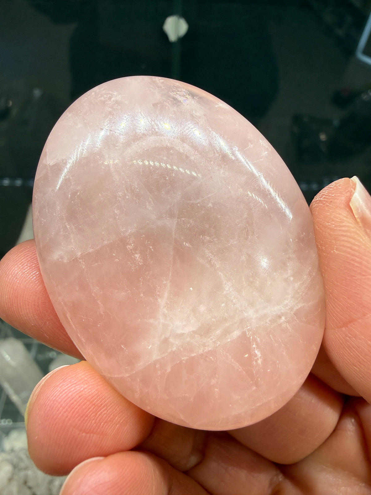 Rose Quartz Palm Stone- Brazil