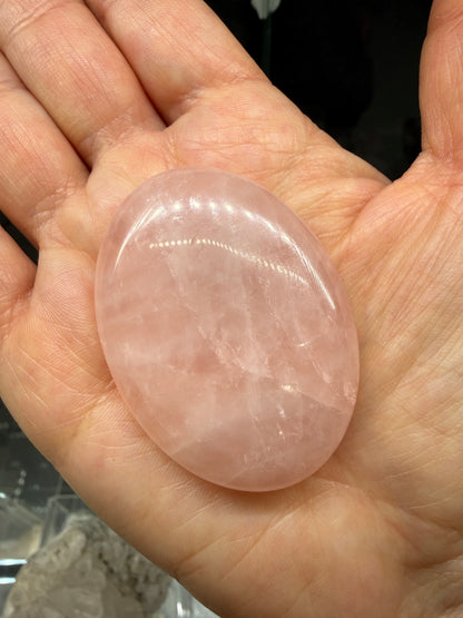 Rose Quartz Palm Stone- Brazil