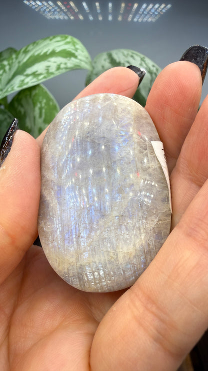 White Moonstone Palm Stone