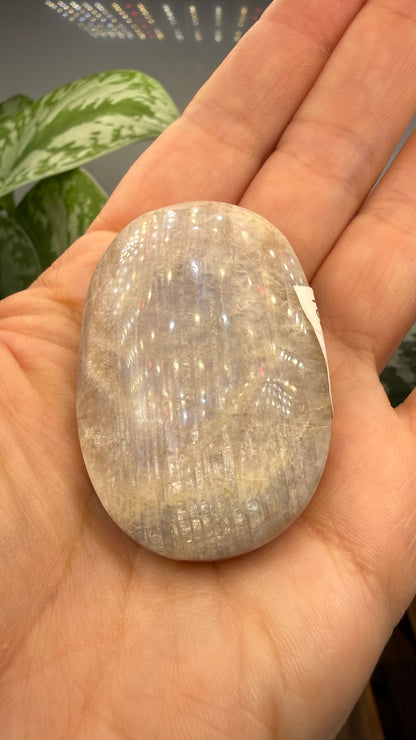 White Moonstone Palm Stone