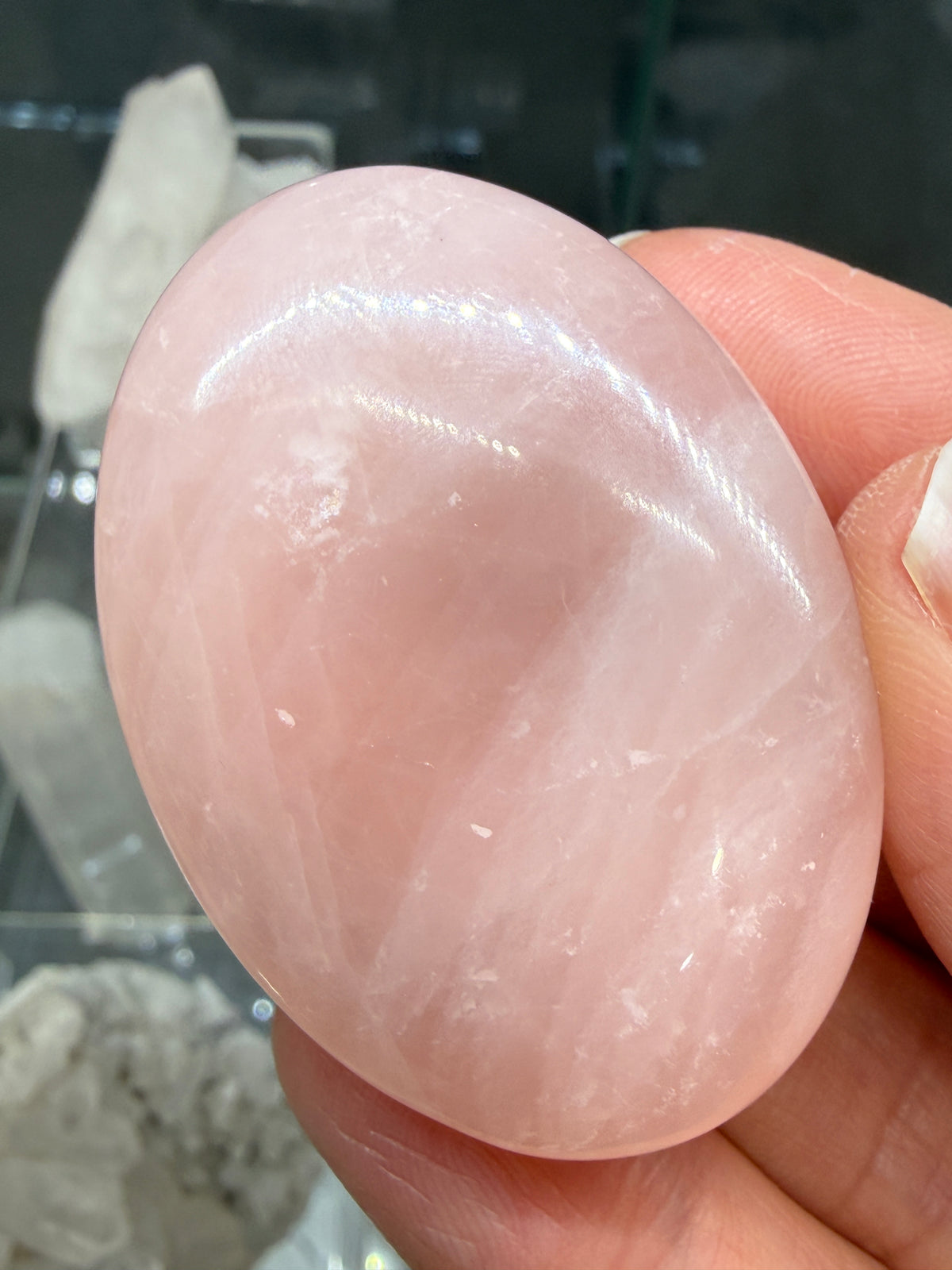 Rose Quartz Palm Stone- Brazil