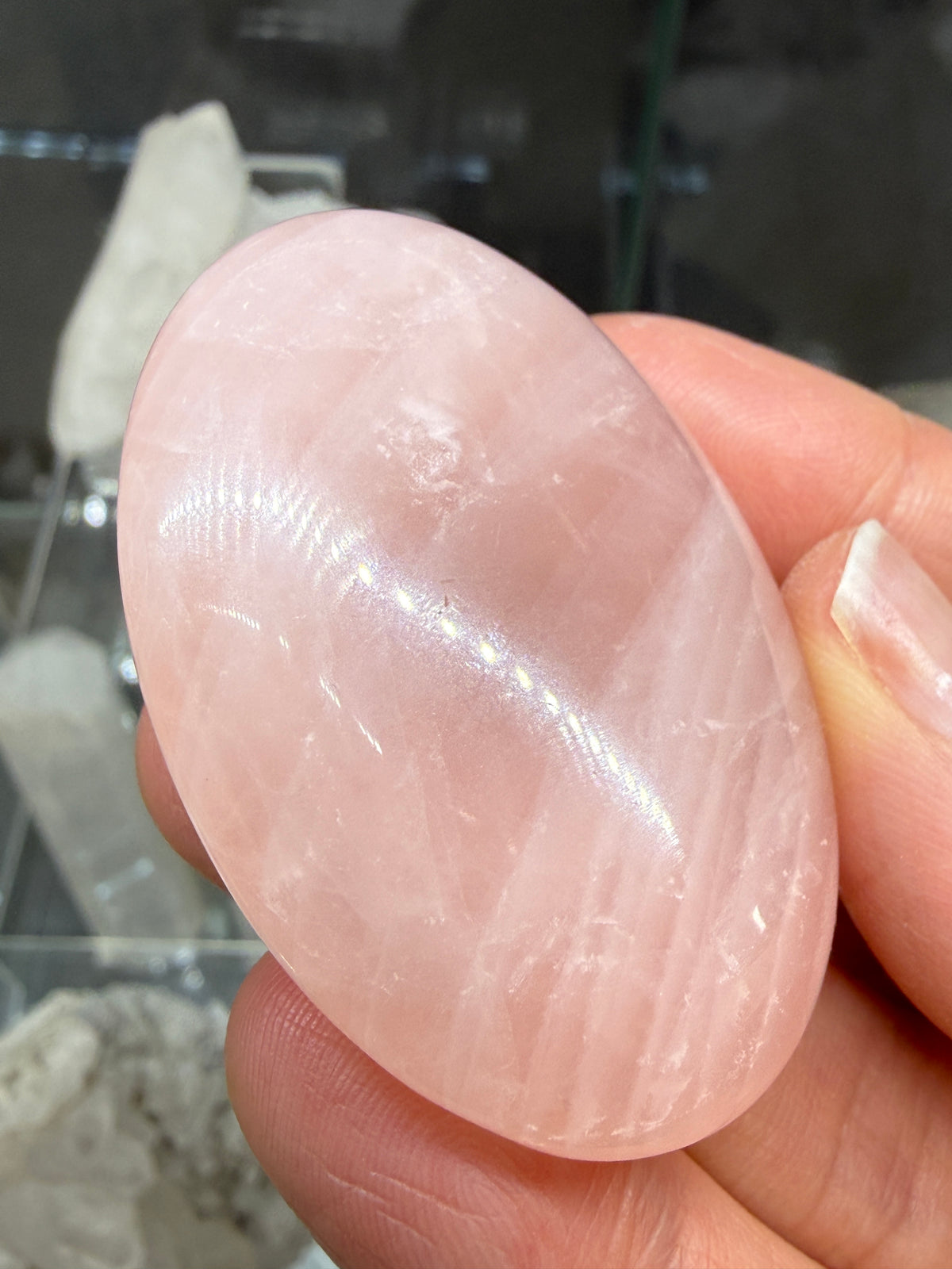 Rose Quartz Palm Stone- Brazil