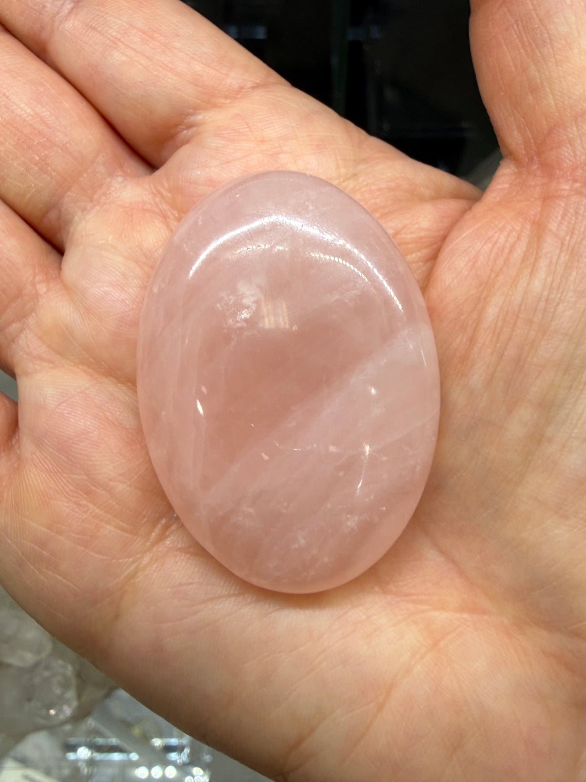 Rose Quartz Palm Stone- Brazil