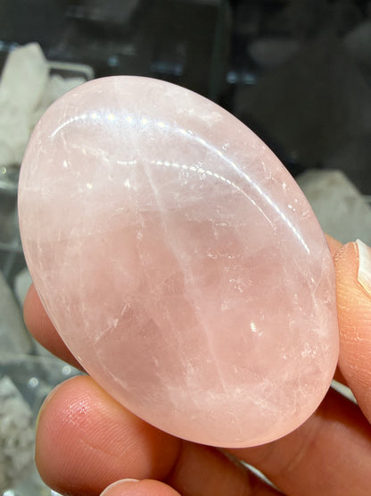 Rose Quartz Palm Stone- Brazil