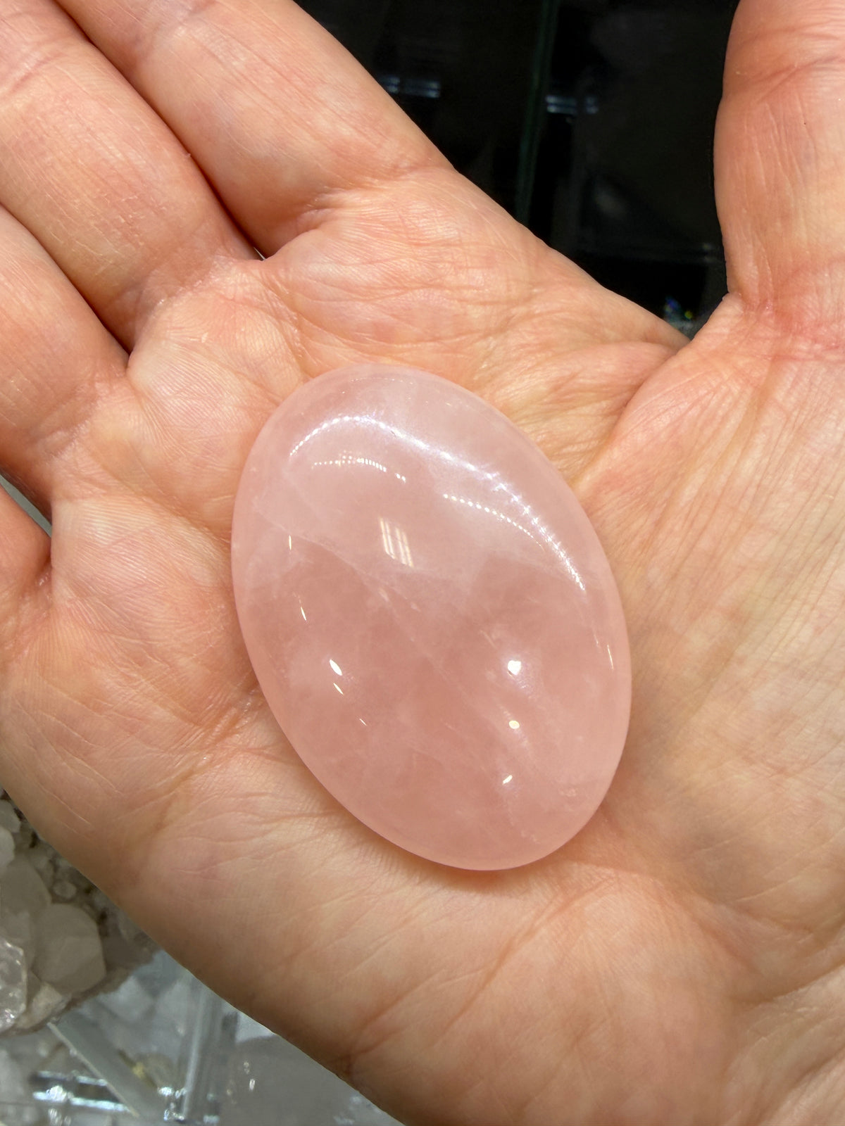 Rose Quartz Palm Stone- Brazil