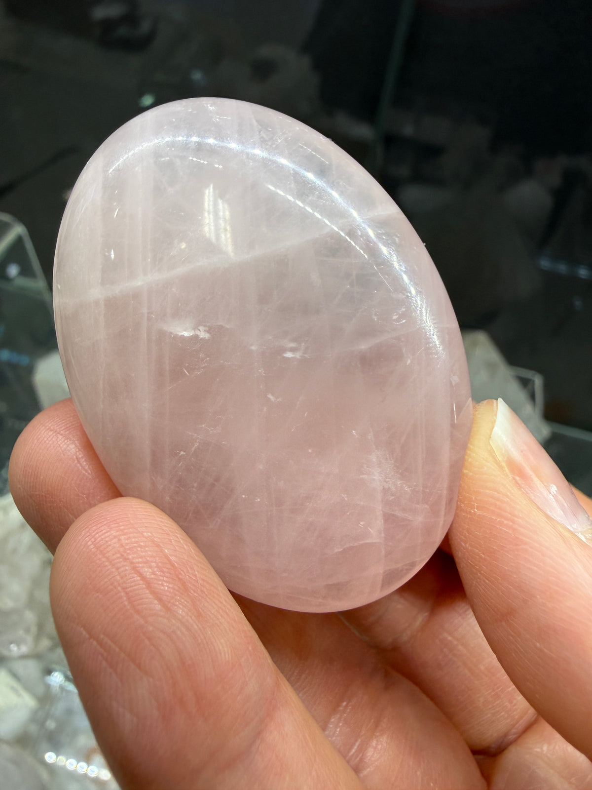 Rose Quartz Palm Stone- Brazil