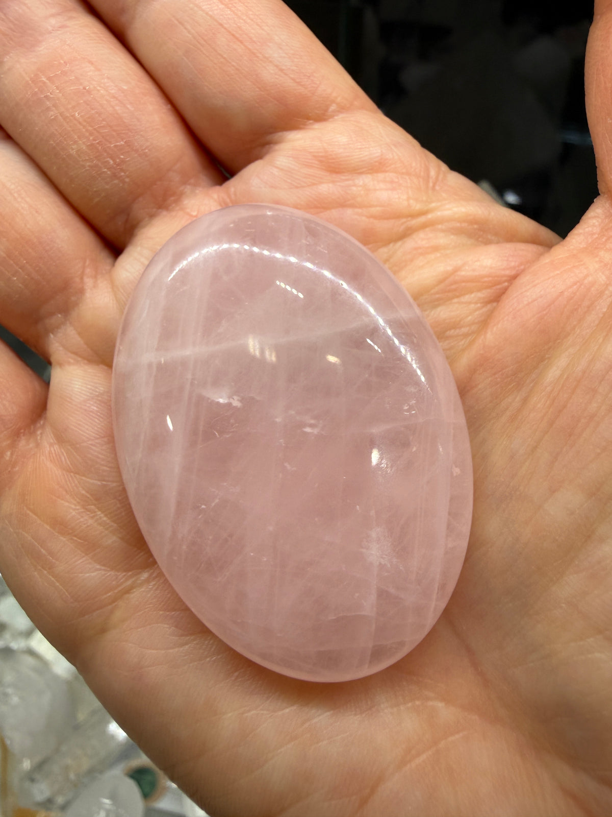 Rose Quartz Palm Stone- Brazil