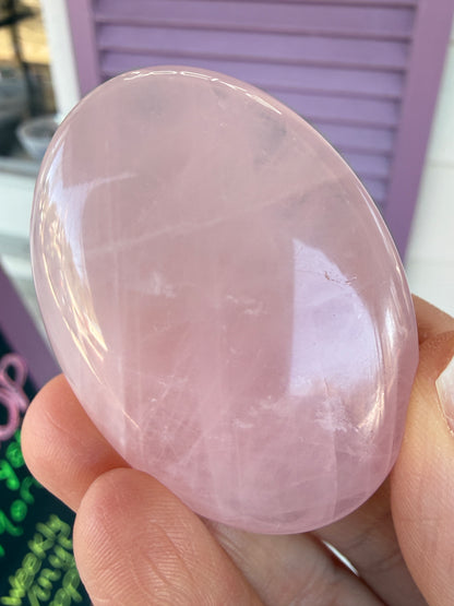 Rose Quartz Palm Stone- Brazil