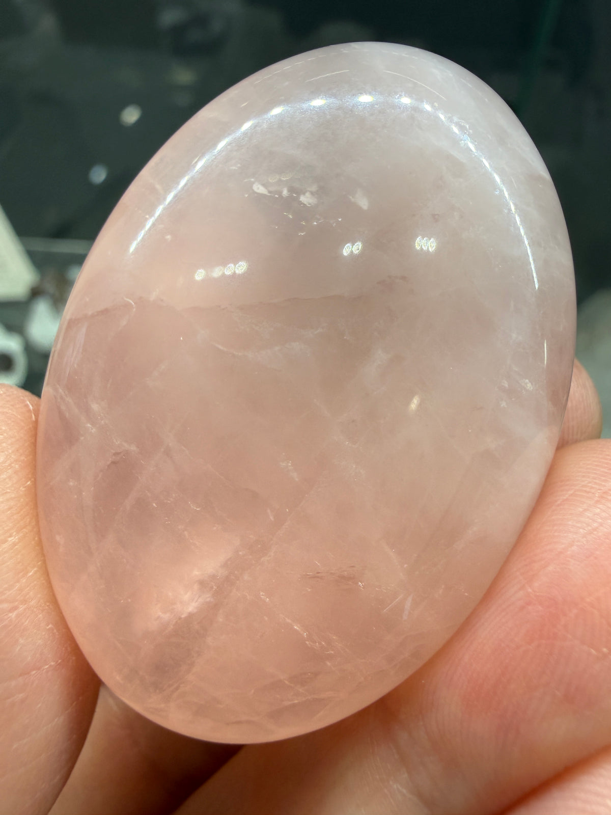 Rose Quartz Palm Stone- Brazil
