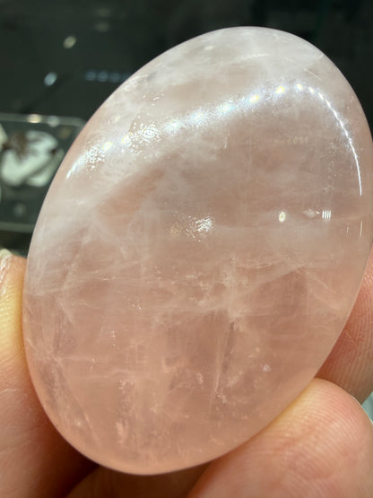 Rose Quartz Palm Stone- Brazil