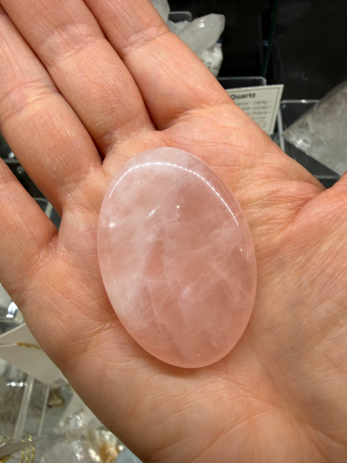 Rose Quartz Palm Stone- Brazil