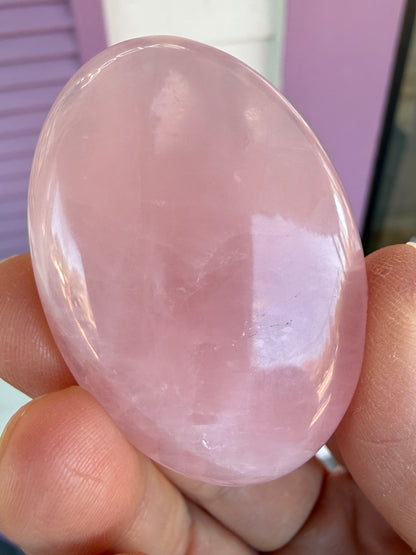 Rose Quartz Palm Stone- Brazil