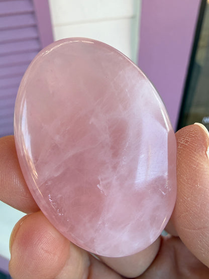 Rose Quartz Palm Stone- Brazil