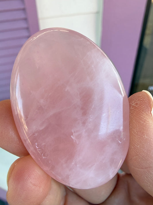 Rose Quartz Palm Stone- Brazil