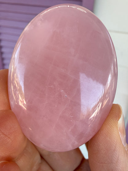 Rose Quartz Palm Stone- Brazil